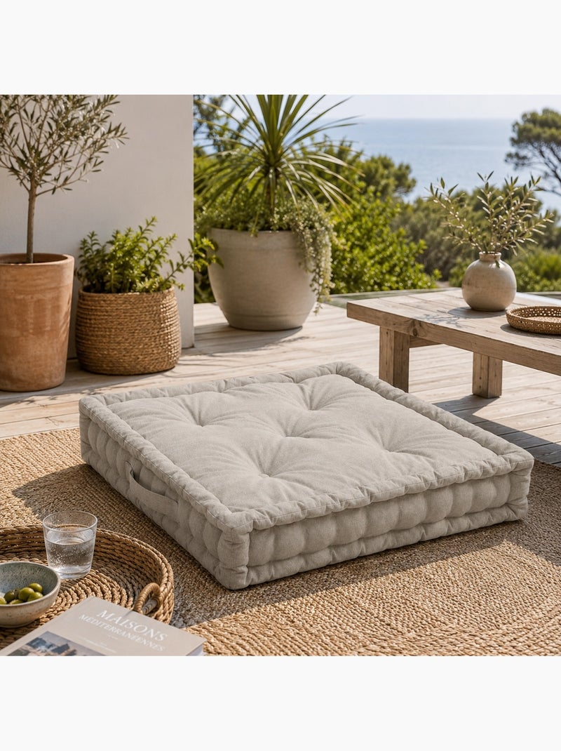 Coussin de sol en coton matelassé lin 60x60cm Lin - Kiabi