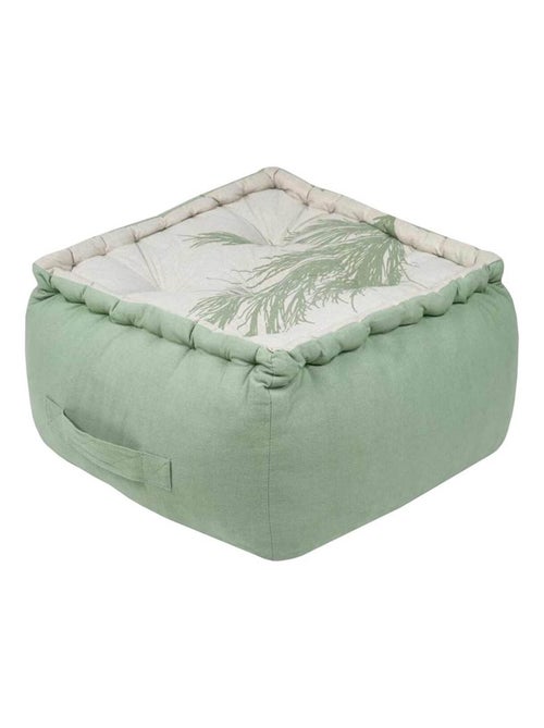 Coussin de sol en coton végétal nature Coralia vert  40 cm - Kiabi