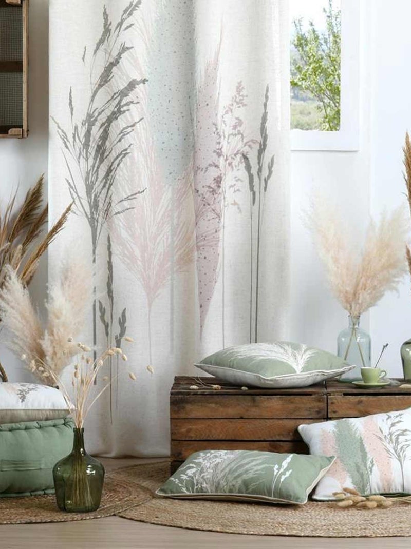 Coussin de sol en coton végétal nature Coralia vert  40 cm Beige/Vert - Kiabi