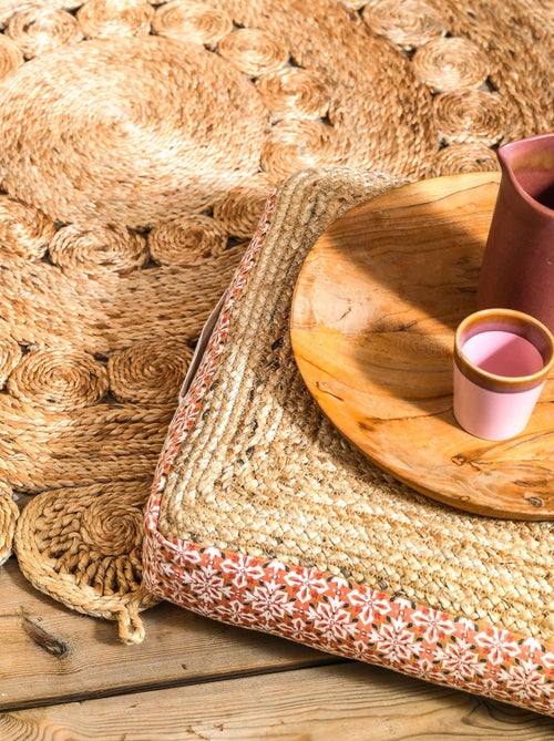 Coussin de sol en jute et coton SOUK 'Deko&co' - Kiabi