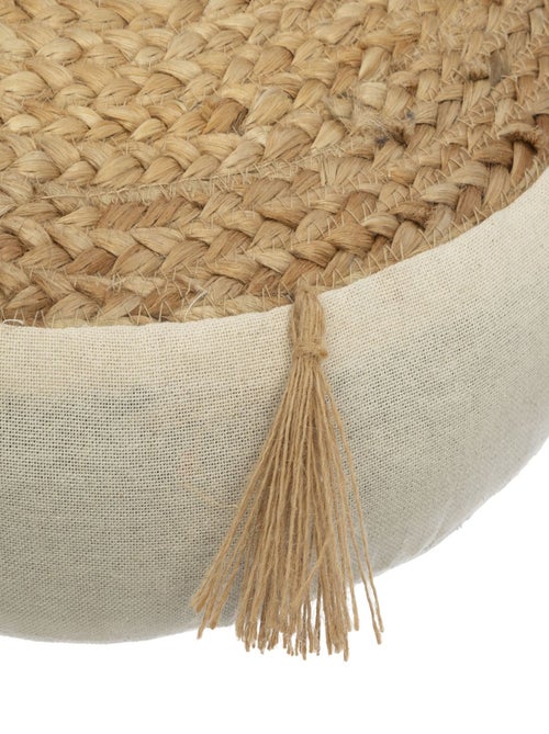 Coussin de sol en jute et pompons - Kiabi Coussin de sol en jute et pompons - Kiabi