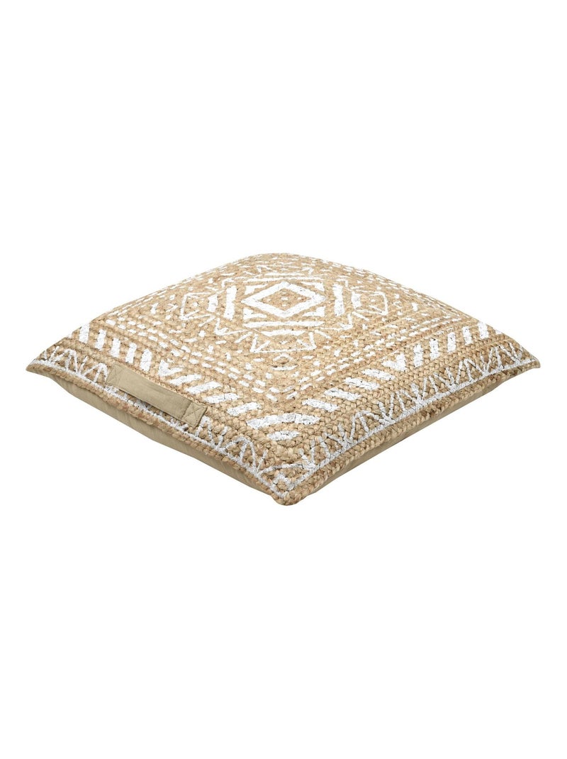 Coussin de sol en jute ethnique Blanc - Kiabi