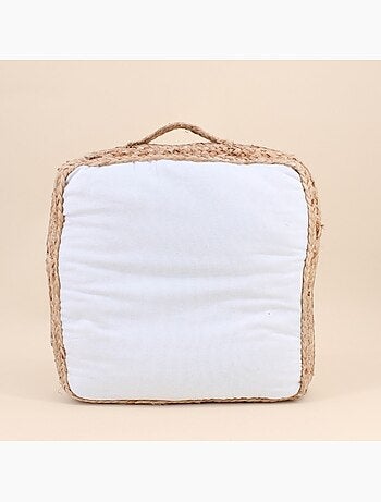 Coussin de sol en tissu et jute 40x40cm