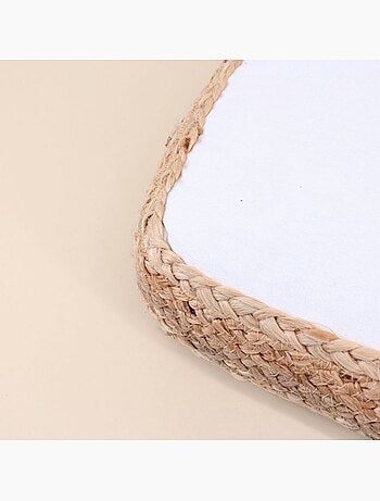 Coussin de sol en tissu et jute 40x40cm