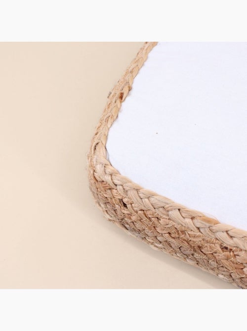 Coussin de sol en tissu et jute 40x40cm - Kiabi Coussin de sol en tissu et jute 40x40cm - Kiabi
