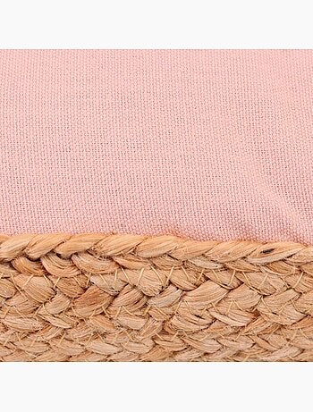 Coussin de sol en tissu et jute 40x40cm