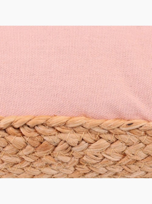 Coussin de sol en tissu et jute 40x40cm - Kiabi Coussin de sol en tissu et jute 40x40cm - Kiabi