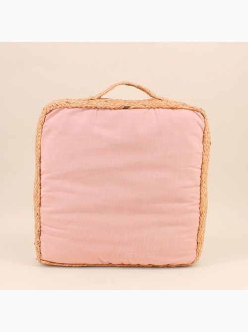 Coussin de sol en tissu et jute 40x40cm - Kiabi Coussin de sol en tissu et jute 40x40cm - Kiabi
