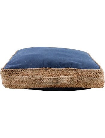 Coussin de sol en tissu et jute 50x50cm