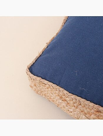 Coussin de sol en tissu et jute 50x50cm