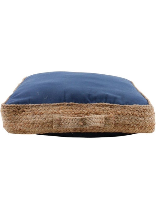 Coussin de sol en tissu et jute 50x50cm - Kiabi Coussin de sol en tissu et jute 50x50cm - Kiabi