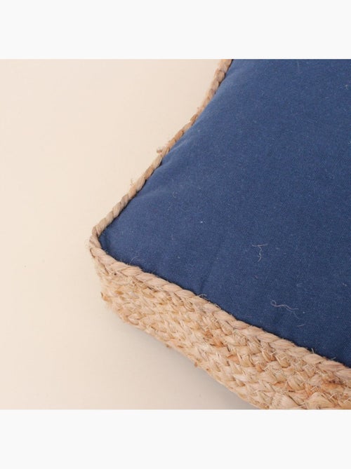 Coussin de sol en tissu et jute 50x50cm - Kiabi Coussin de sol en tissu et jute 50x50cm - Kiabi
