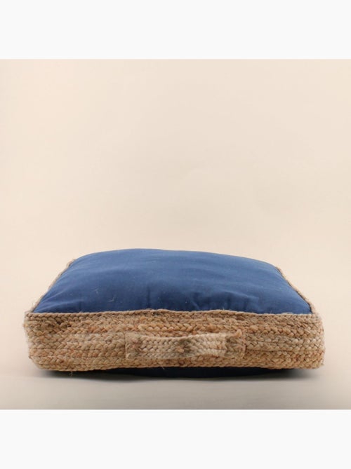 Coussin de sol en tissu et jute 50x50cm - Kiabi Coussin de sol en tissu et jute 50x50cm - Kiabi