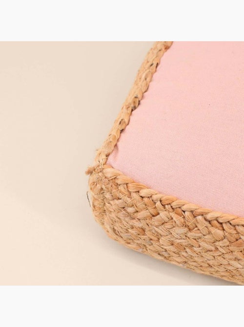 Coussin de sol en tissu et jute 50x50cm - Kiabi Coussin de sol en tissu et jute 50x50cm - Kiabi