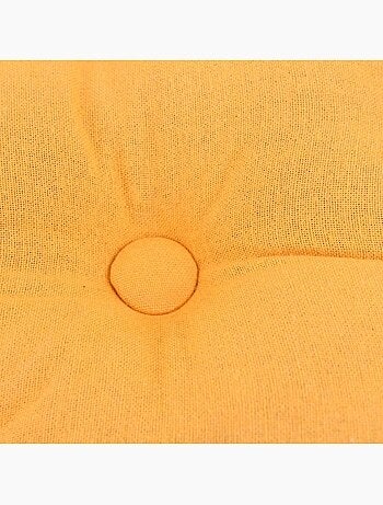 Coussin de sol en tissu jaune 40x40cm