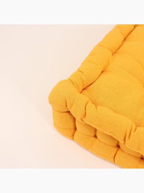 Coussin de sol en tissu jaune 40x40cm - Kiabi