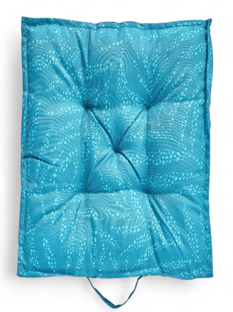 Coussin de sol extérieur carré imprimé PARADISE Bleu turquoise - Kiabi