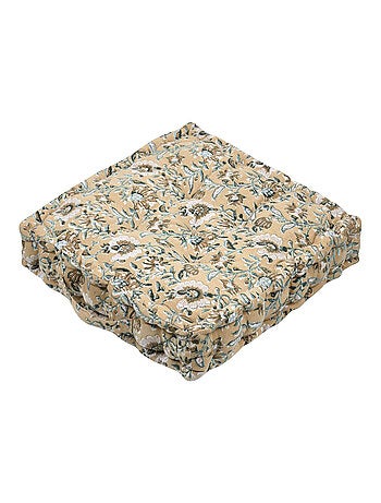 Coussin de sol fleuri coton 40 cm