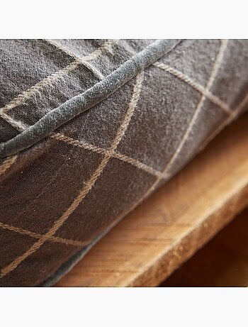 Coussin de sol imprimé a carreaux coton MOUNTAIN