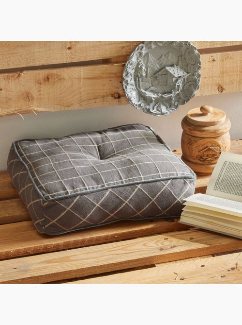 Coussin de sol imprimé a carreaux coton MOUNTAIN - Kiabi