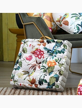 Coussin de sol imprimé à fleurs 45x45x10cm