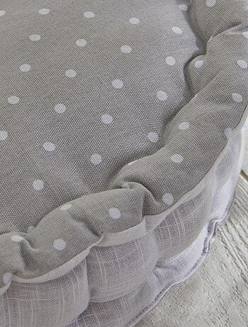 Coussin de sol imprimé a pois coton CHARME