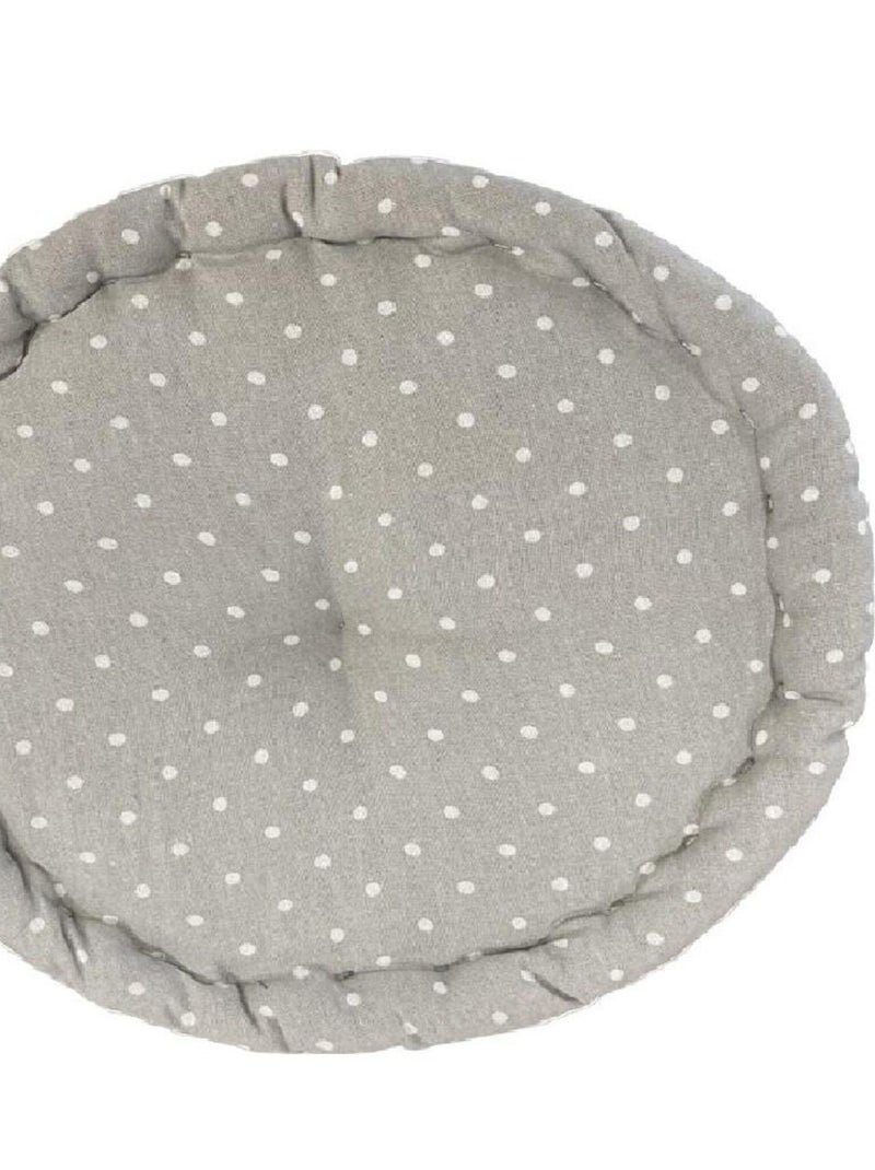 Coussin de sol imprimé a pois coton CHARME Gris clair - Kiabi