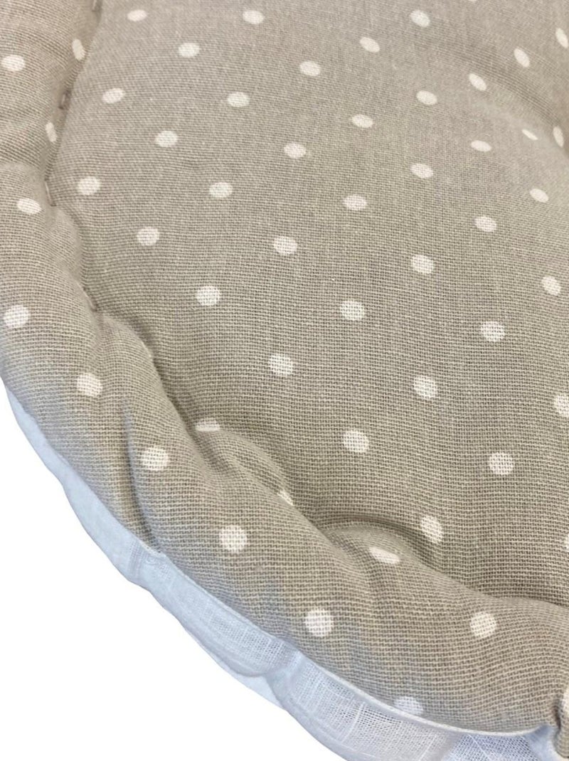 Coussin de sol imprimé a pois coton CHARME Gris clair - Kiabi