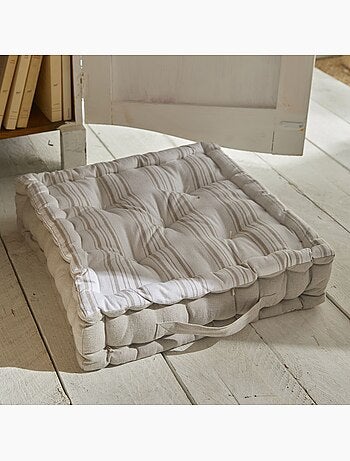 Coussin de sol imprimé rayures coton CHARME