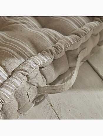 Coussin de sol imprimé rayures coton CHARME