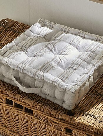 Coussin de sol imprimé rayures coton CHARME