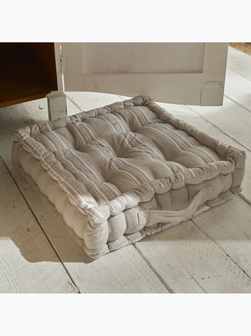 Coussin de sol imprimé rayures coton CHARME - Kiabi