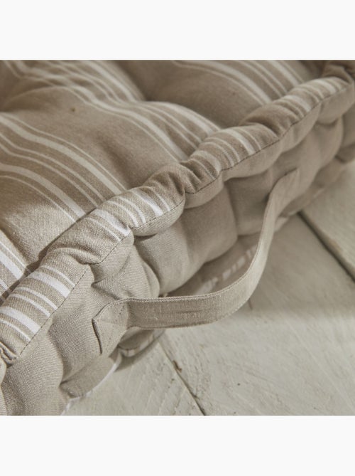 Coussin de sol imprimé rayures coton CHARME - Kiabi