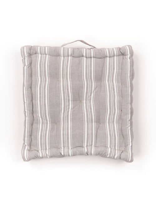 Coussin de sol imprimé rayures coton CHARME - Kiabi