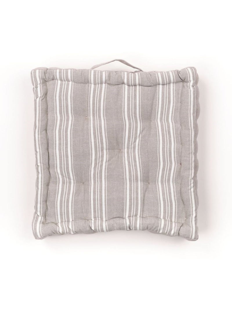 Coussin de sol imprimé rayures coton CHARME Beige - Kiabi