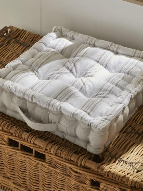 Coussin de sol imprimé rayures coton CHARME - Kiabi