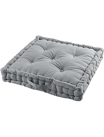 Coussin de sol matelassé en coton gris 60cm