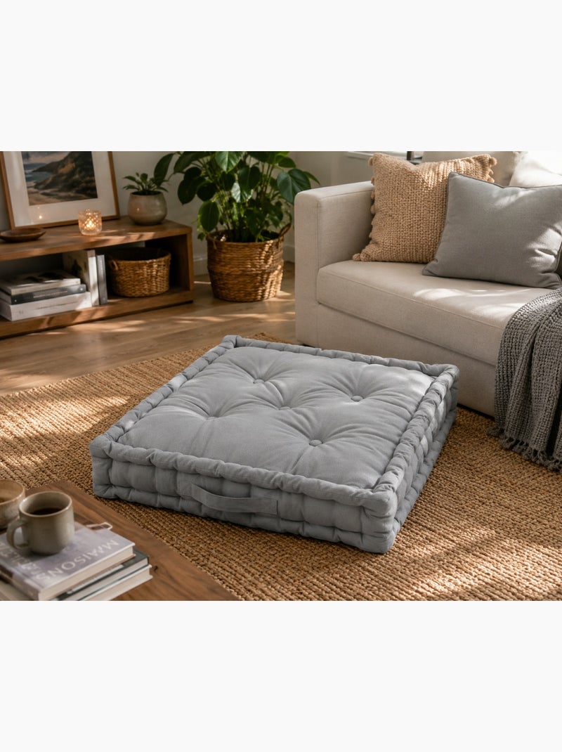 Coussin de sol matelassé en coton gris 60cm Gris - Kiabi
