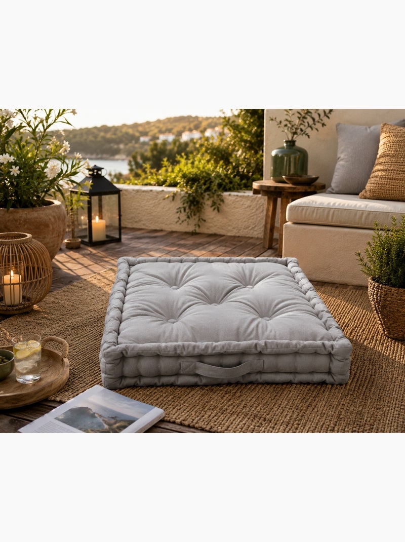 Coussin de sol matelassé en coton gris 60cm Gris - Kiabi