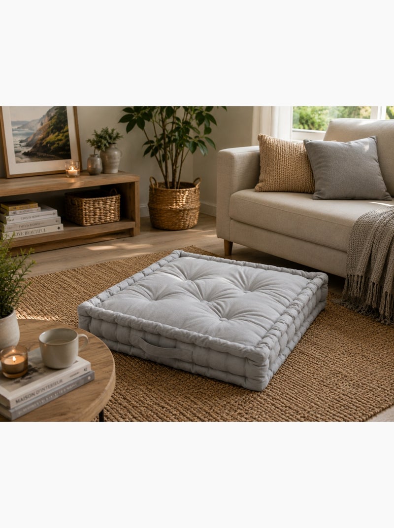 Coussin de sol matelassé en coton gris 60cm Gris - Kiabi