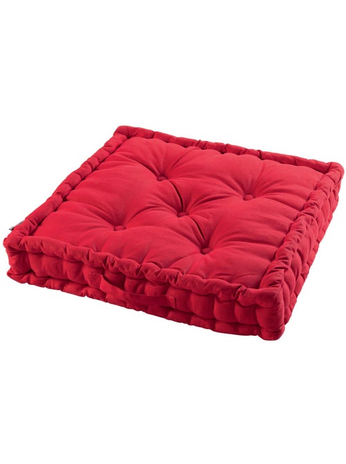 Coussin de sol matelassé en coton Rouge 60cm - Kiabi Coussin de sol matelassé en coton Rouge 60cm - Kiabi