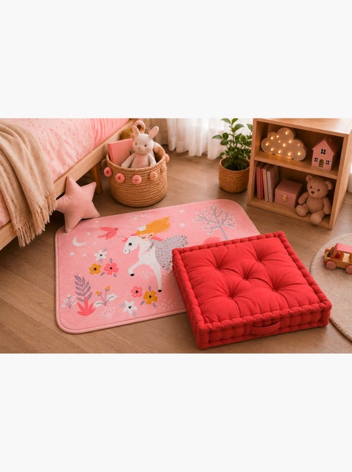 Coussin de sol matelassé en coton Rouge 60cm - Kiabi Coussin de sol matelassé en coton Rouge 60cm - Kiabi