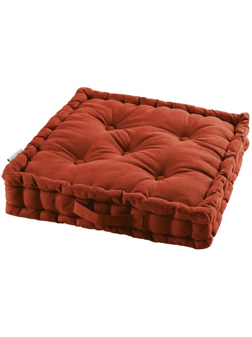 Coussin de sol matelassé en coton terracotta 45cm - Kiabi Coussin de sol matelassé en coton terracotta 45cm - Kiabi