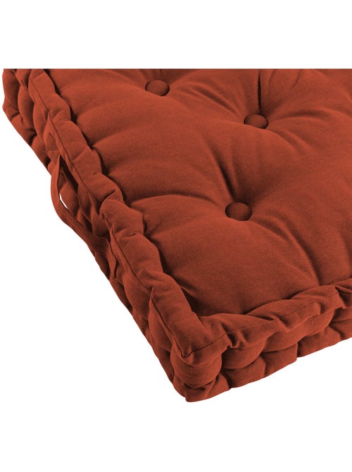 Coussin de sol matelassé en coton terracotta 45cm - Kiabi Coussin de sol matelassé en coton terracotta 45cm - Kiabi