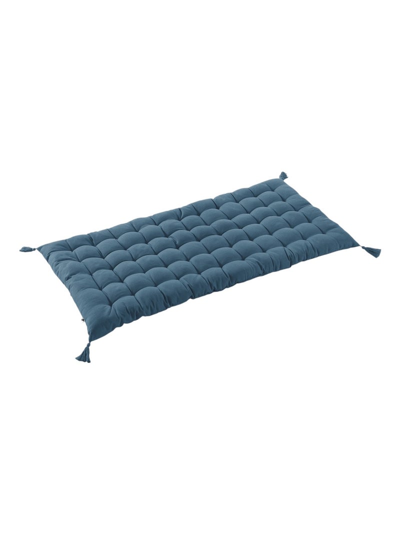 Coussin de Sol ou Matelas de sol avec pompons Collection Kalas Bleu foncé - Kiabi