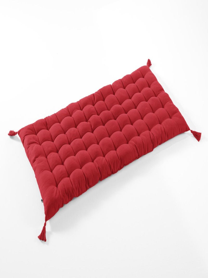 Coussin de Sol ou Matelas de sol avec pompons Collection Kalas Rouge - Kiabi