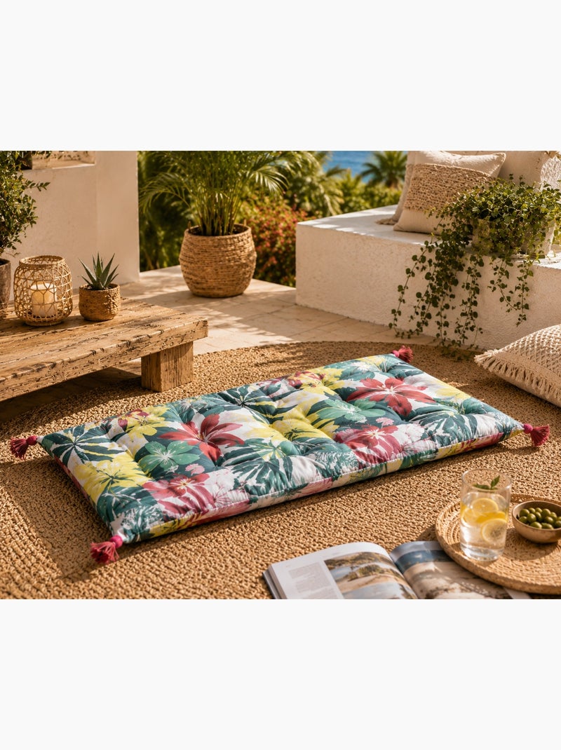 Coussin de sol ou Matelas de sol pompons Hawaina Rose - Kiabi