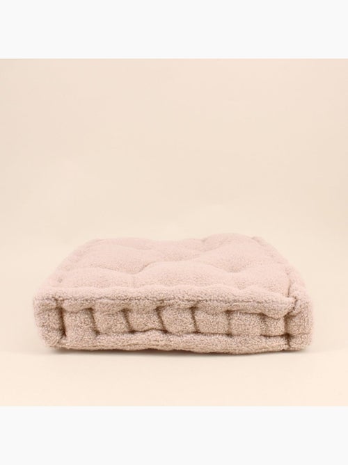 Coussin de sol tissu bouclette beige 40x40cm - Kiabi