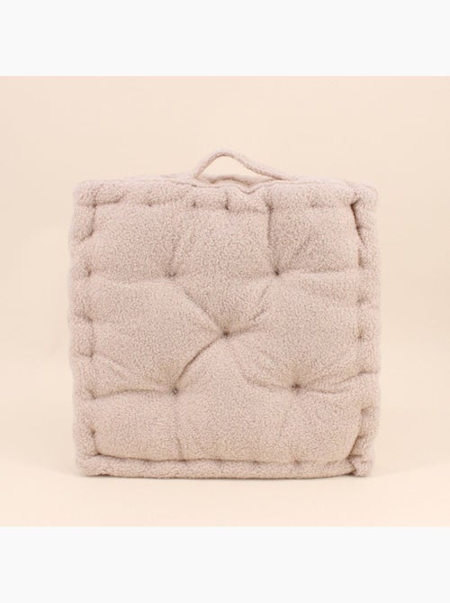 Coussin de sol tissu bouclette beige 40x40cm - Kiabi