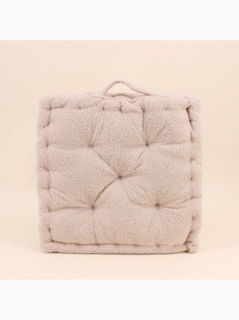 Coussin de sol tissu bouclette beige 40x40cm Beige - Kiabi